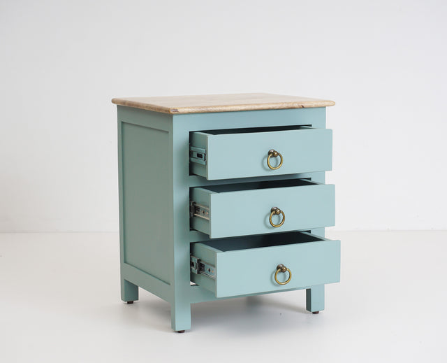 Aleppo Wooden Bedside Table Furniselan Silt-Green