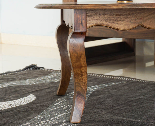 Denmark Sheesham Wood Round Coffee Table Furniselan - Teak-Finish