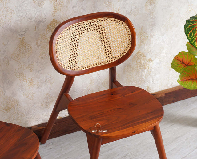 Antilia Solid Wood Dining Chair Set of two - Dining Chair - Furniselan - Maple-Finish