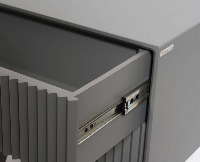Bhopal Solid Wood Bedside Table Furniselan Cool-Grey