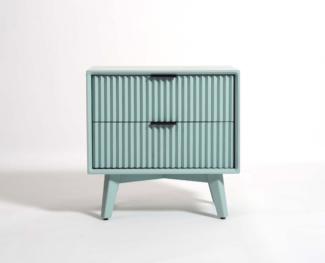 Bhopal Solid Wood BedsIde Table Furniselan silt-green
