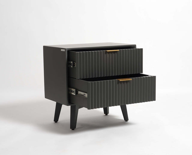 Bhopal Solid Wood BedsIde Table Furniselan slate-grey