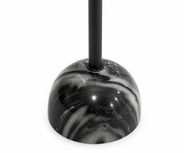 Elina Agate Marble Side Table - Black Finish