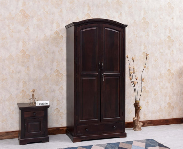Ajmer Royal Arc Sheesham Wood Wardrobe - Wardrobes & Cabinets - Furniselan - Rosewood - Finish