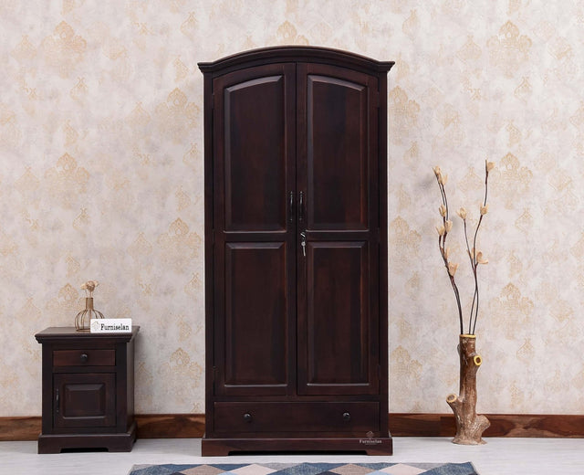 Ajmer Royal Arc Sheesham Wood Wardrobe - Wardrobes & Cabinets - Furniselan - Rosewood - Finish