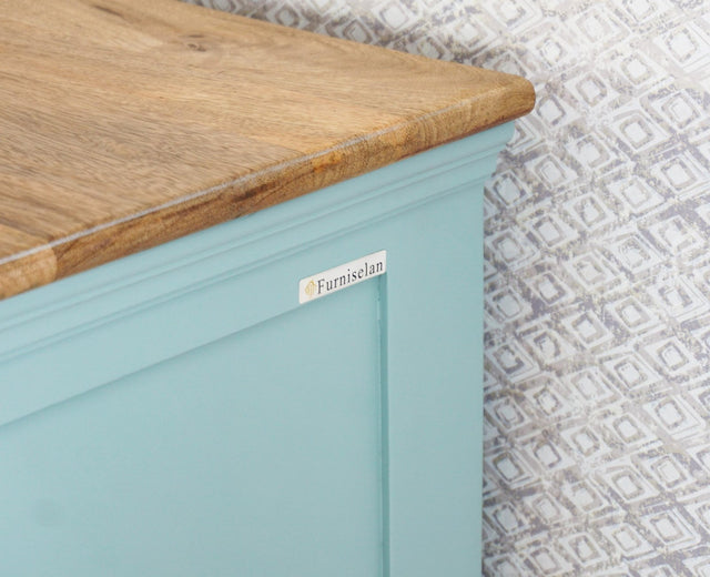 Alexandria Solid Wood Kitchen Crockery Cabinet Two Door Two Drawers Furniselan Silt-Green