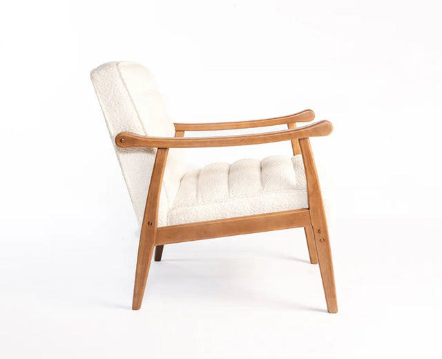 Arden Solid Rubber Wood Arm Chair - Dining Chair - Furniselan - White