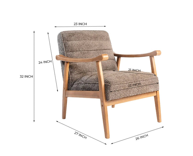 Arden Solid Rubber Wood Arm Chair - Dining Chair - Furniselan - Grey