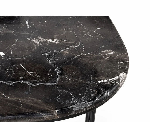 Aurelia 2-Tier Marble Console Table with Metal - Black