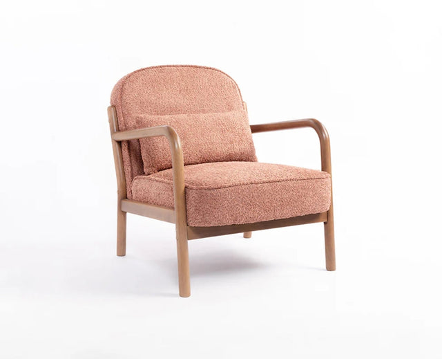 Baron Solid Rubber Wood Arm Chair - Dining Chair - Furniselan - Dusty-Rose-Brown