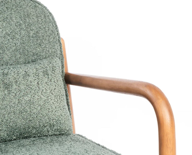 Baron Solid Rubber Wood Arm Chair - Dining Chair - Furniselan - Dark-Green