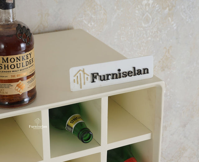 Bengaluru Solid Wood Tall Bar Cabinet Furniselan - Frosty White