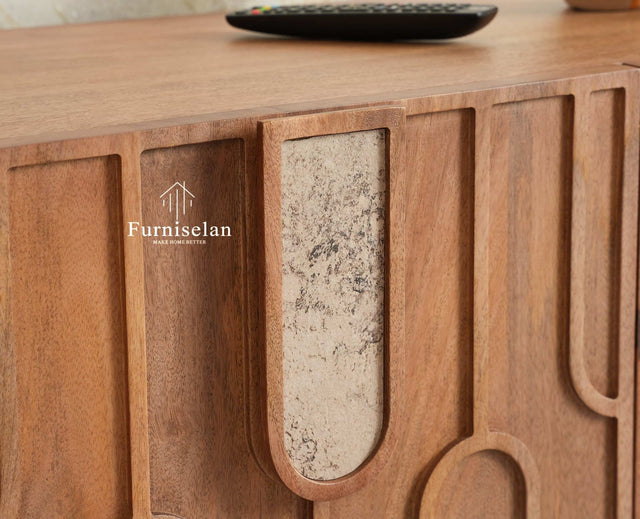 Brisbane Elite Storage Three Door Wooden TV Cabinet Media Unit Furniselan Natural Oak Finish