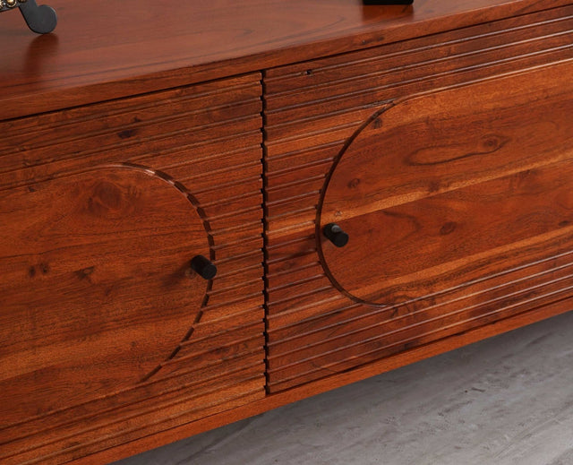 Columbia Solid Wood Tv Cabinet - Tv Cabinet - Furniselan - Maple-Finish
