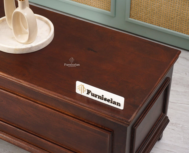 Colva Solid wood Storage Trunk Box - Trunks & Cabinets - Furniselan - Grey-Finish