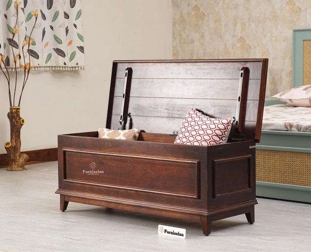 Colva Solid wood Storage Trunk Box - Trunks & Cabinets - Furniselan - Grey-Finish