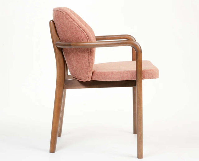 Cotton Onboa Dining Chair with RubberWood – Solid Wood Modern Dining Chair for Home & Restaurant Furniselan Coral pink
