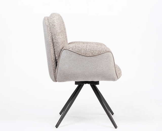 Cotton Scoot Dining Chair with Metal – Modern Upholstered Dining Chair with Metal Legs Furniselan