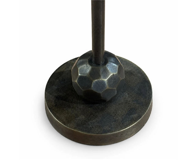 Rhea Aluminum Side Table with Marble - Brown Marble