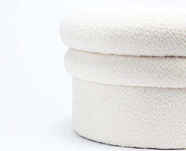Green Mist PlyWood Pouf White