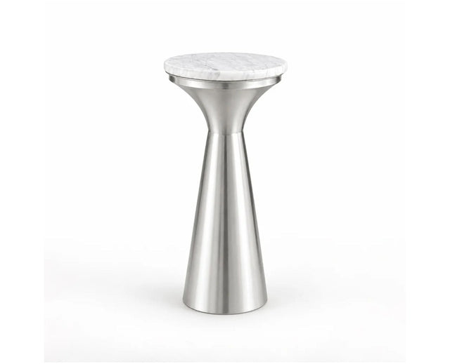 Isla Metal Side Table with Marble - White Marble