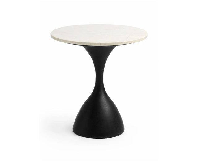 Ivy Aluminum Side Table with Marble - Ivory Marble