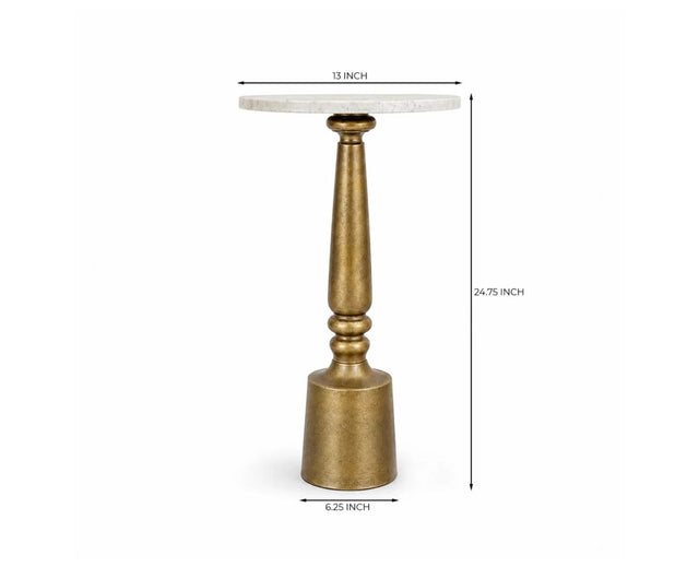 Lyra Aluminum Side Table - Antique Brass