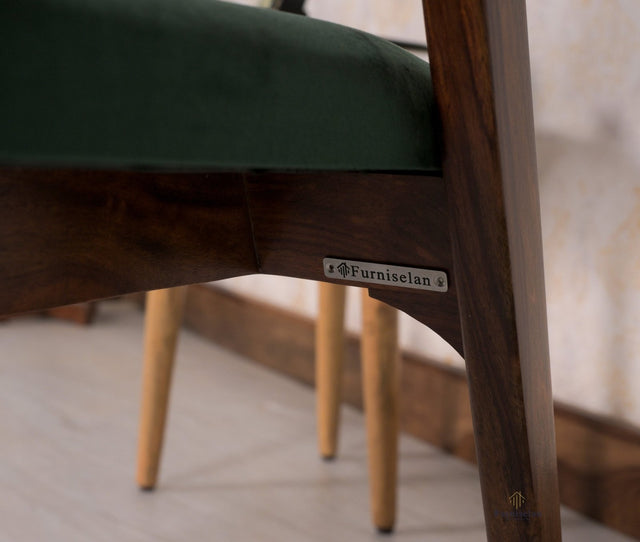 Muse Sheesham Wood Arm Chair - Dining Chair - Furniselan - Maple-Finish