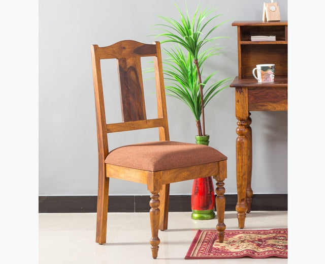 Calgary Solid Wood Study Table With Chair - Study Table - Furniselan - Kapasi-Brown-Finish