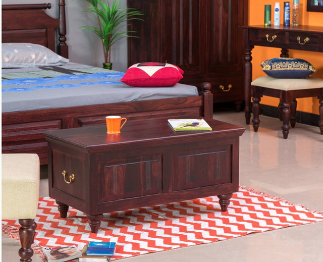 Calgary Solid Wood Trunk Box - Trunks & Cabinets - Furniselan-Rosewood-Fine-Finish