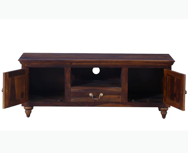 Calgary Solid Wood Tv Cabinet - Tv Cabinet - Furniselan-Kapasi-Brown-Finish