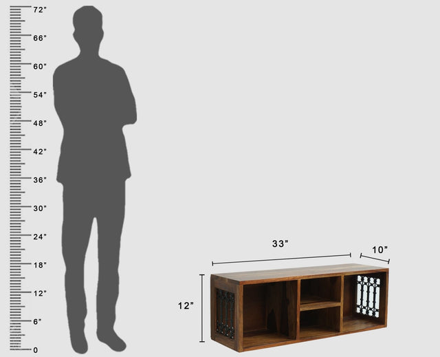 Sweden Solid Wood Wall Shelve Furniselan - Teak-Finish