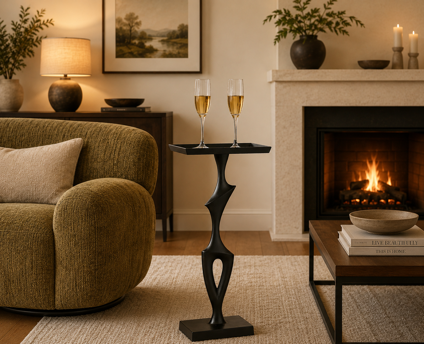 Twist Accent End Table Black