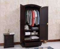 Ajmer Royal Arc Sheesham Wood Wardrobe Furniselan Rosewood Finish