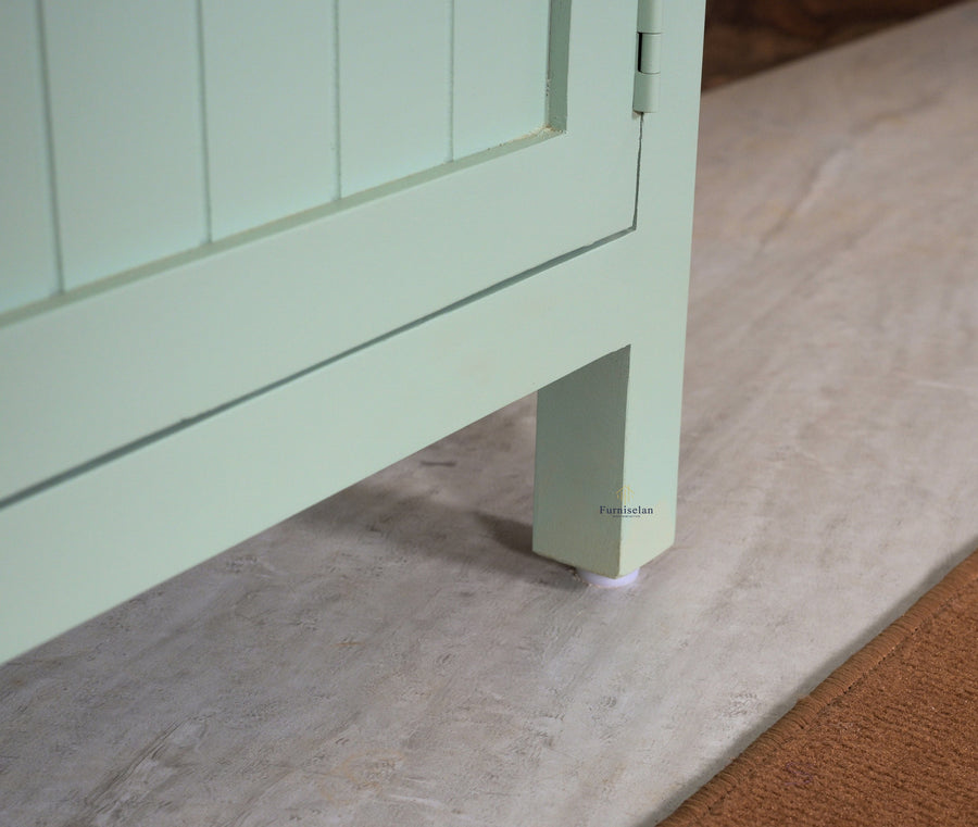 Spain Solid Mango Wood Tv cabinet - Two Doors and One Drawer - Tv Cabinet - Furniselan - Silt-Green