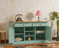 Porto Wooden Two door and Two Drawer Sideboard Cabinet Large - Tv Cabinet - Furniselan Silt Green