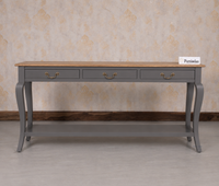 Alexandria Wooden Console Table Three Drawer - Console Table - Furniselan Slate-Grey