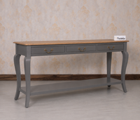 Alexandria Wooden Console Table Three Drawer - Console Table - Furniselan Slate-Grey