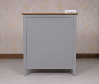 Spain Solid Mango Wood Shoe Rack Cabinet - 2 Doors & 2 Drawers - Sideboard - Furniselan -  Cool Grey