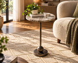 Rhea Aluminum Side Table with Marble