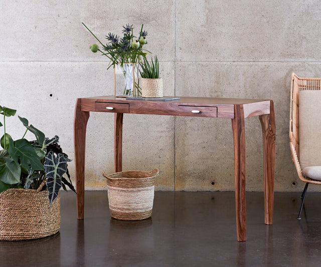 Kyoto Study Table Furniselan - Rustic-Teak-Finish