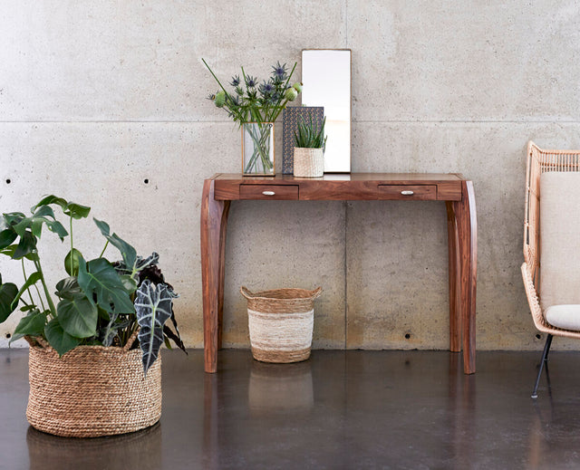 Kyoto Study Table Furniselan - Rustic-Teak-Finish