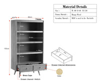Boston Solid Wood Bookshelf for Office,Study Room, Livingroom Natural Finish