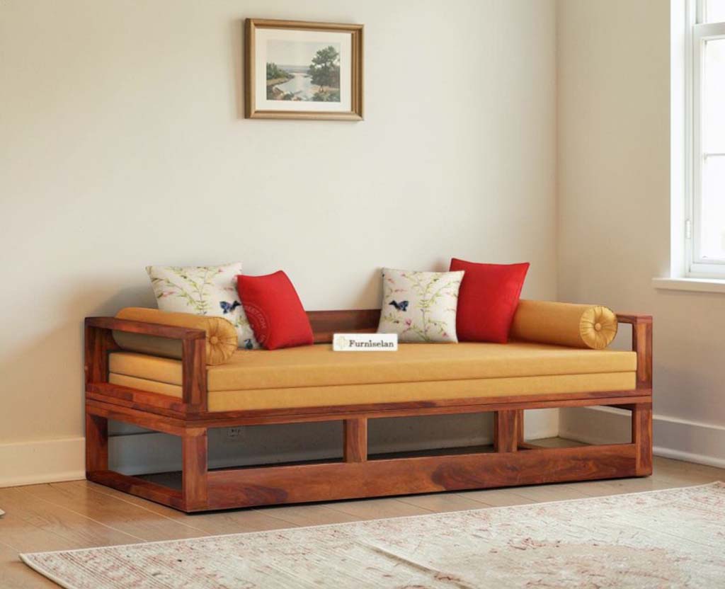 Copenhagen Sheesham Sofa Cum Bed Furniselan Camel Brown