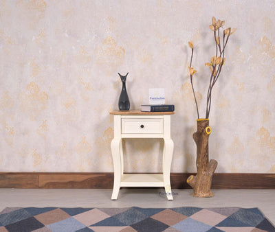 Mumbai Solid Wood One Drawer Side Table Furniselan