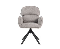Arden Swivel Fabric Dining Chair with Metal Legs - Grey