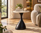 Ivy Aluminum Side Table with Marble