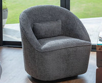 Aurelia Boucle Swivel Chair – Modern Upholstered Dining Chair for Home & Café Grey