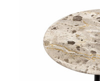 Felix Marble Side Table with Metal - Brown Marble