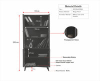 Bengaluru Solid Wood Bookshelf Cabinet four Doors Furniselan Silt-Green